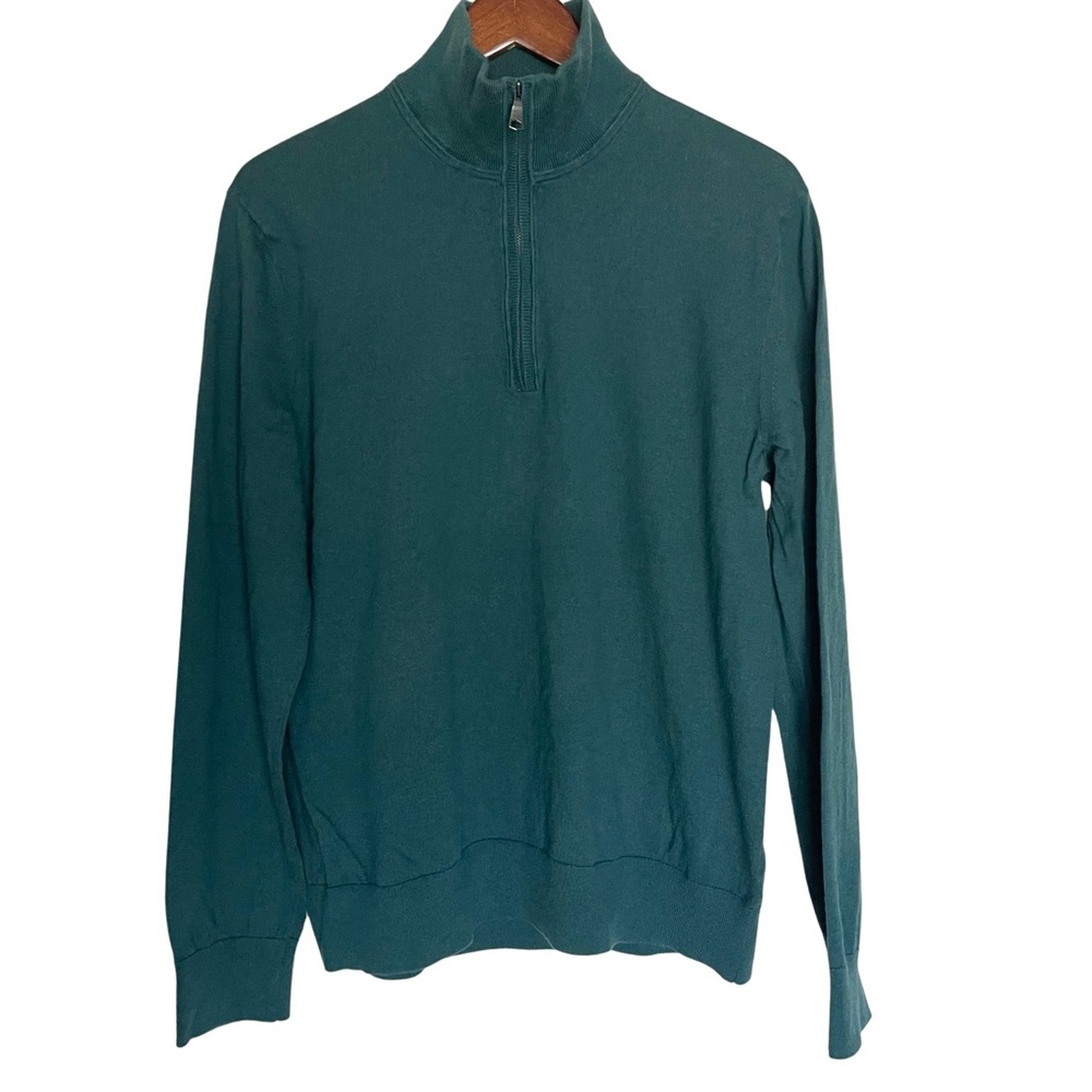 Banana Republic Cashmere Blend Half Zip Long Sleeve Sweater Men’s L Green